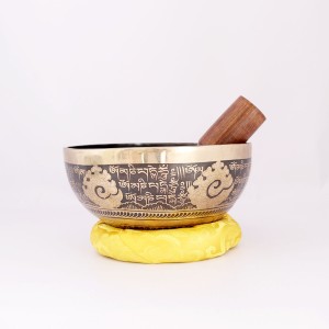 Small Mountain Hand Hammered Nepal Brass Tibetan Singing Bowl & Stick Free Postage Fair Trade For Healing / Meditation / Cleansing / Feng Shui / Decoration 